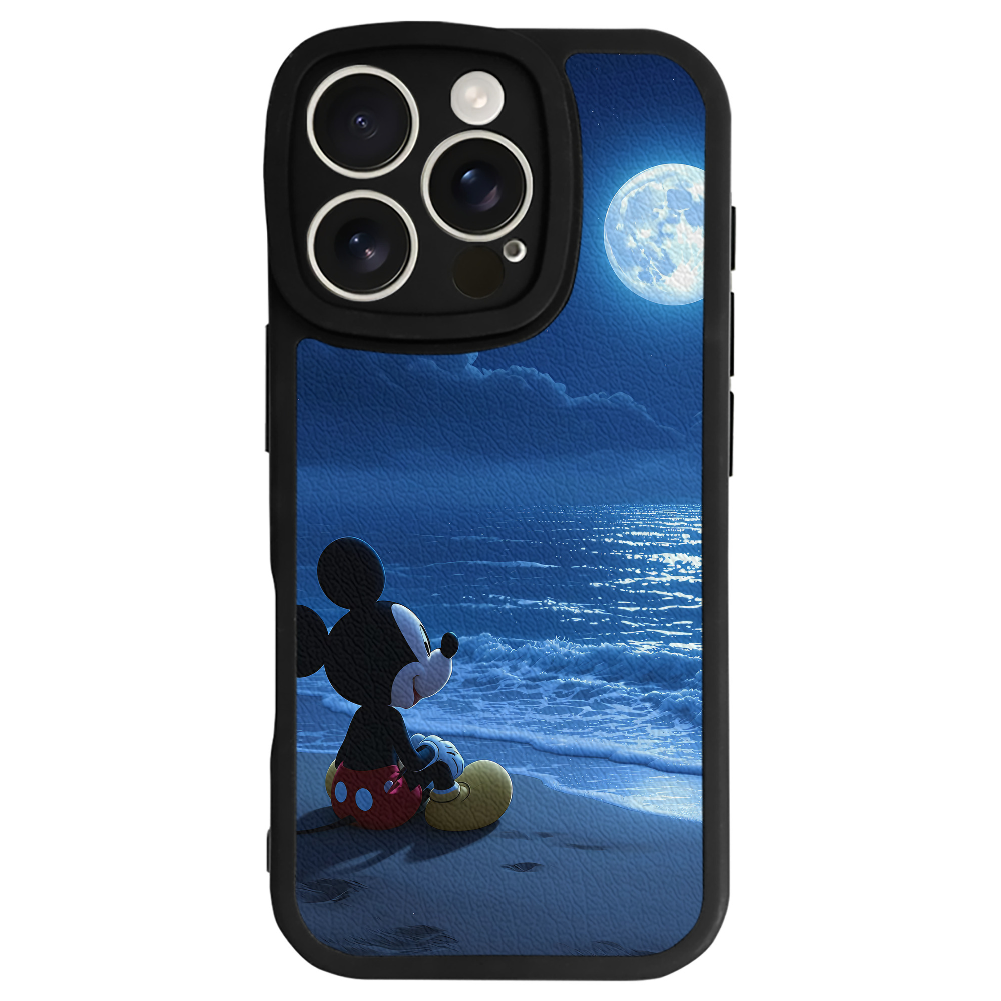 （画像用） ミッキーマウス Mickey Mouse 【iPhone 16シリーズ対応】シリコンスマホケース（レザー調） 材質：シリコン